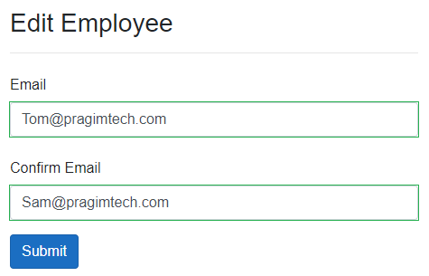 compare validation in blazor